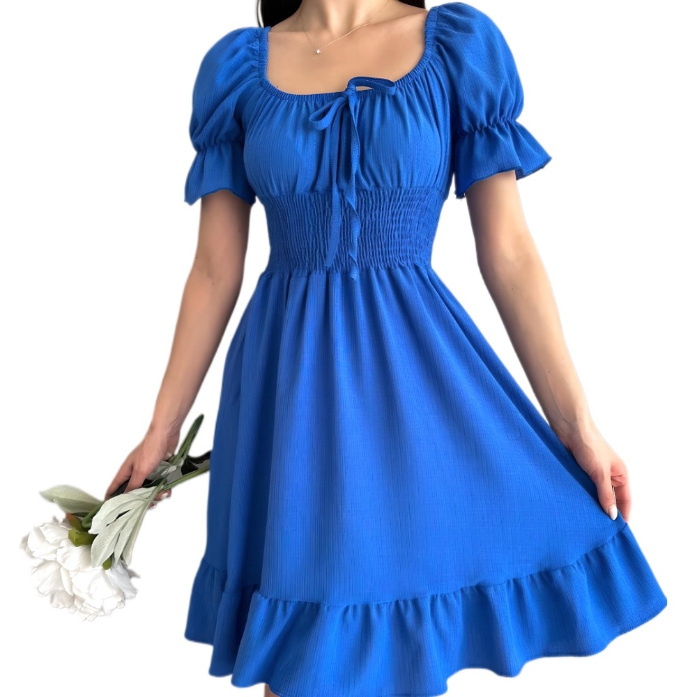 Blue Ruffle Dress - Picture 3 of 9